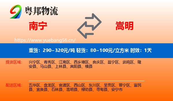 南宁到嵩明县物流专线名片