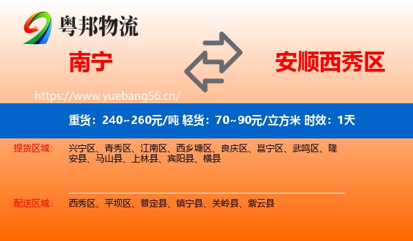 南宁到西秀区物流专线名片
