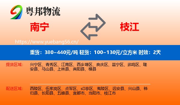 南宁到枝江市物流专线名片