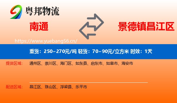 南通到昌江区物流专线名片