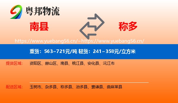 南县到称多县物流