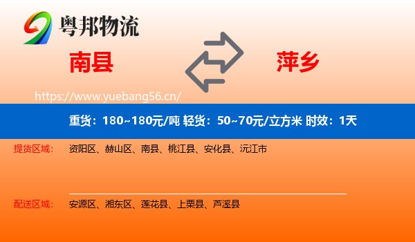南县到萍乡物流专线名片