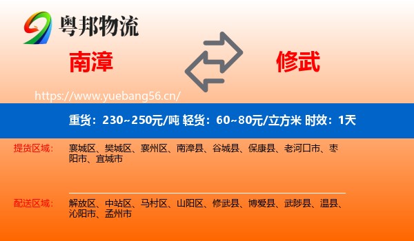 南漳到修武县物流专线名片