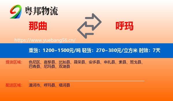 那曲到呼玛县物流专线名片