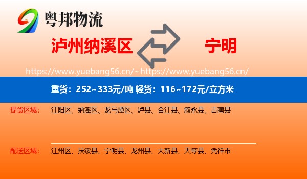 泸州纳溪区到宁明县物流