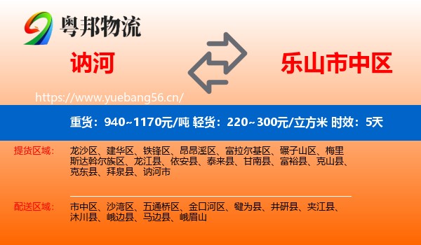 讷河到市中区物流专线名片