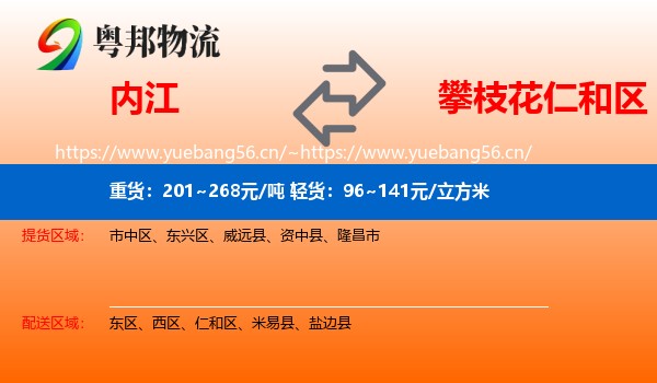 内江到仁和区物流