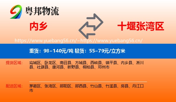 内乡到张湾区物流