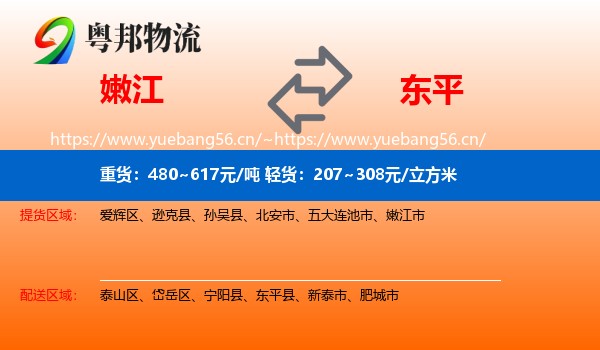 嫩江到东平县物流