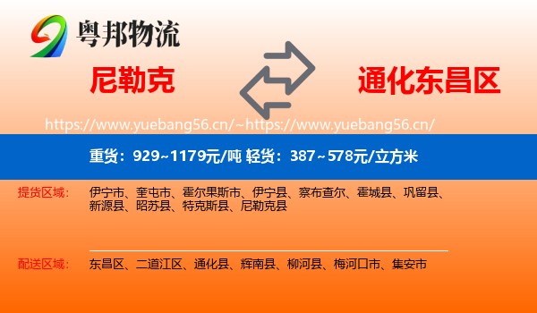 尼勒克到东昌区物流