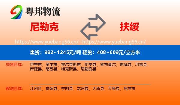 尼勒克到扶绥县物流