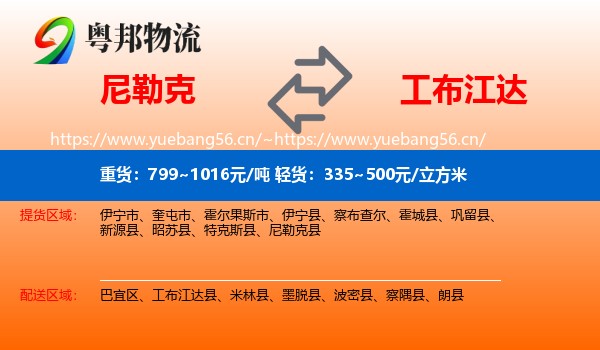 尼勒克到工布江达县物流