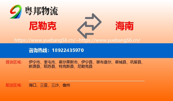 尼勒克到海南物流