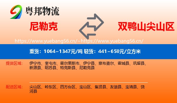 尼勒克到尖山区物流