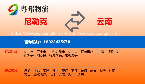 尼勒克到云南物流