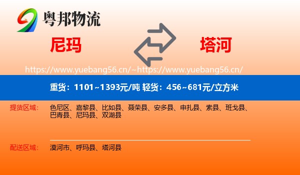 尼玛到塔河县物流
