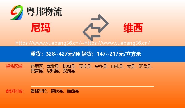尼玛县到维西县物流专线