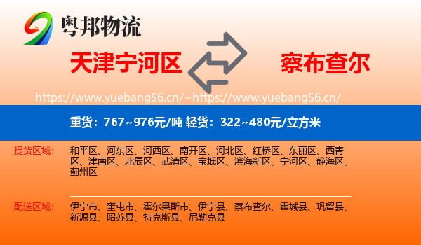 天津宁河区到察布查尔物流
