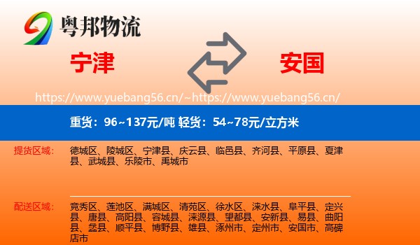 宁津到安国市物流