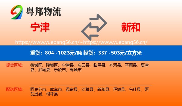 宁津到新和县物流