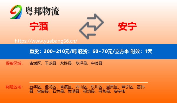 宁蒗到安宁市物流专线名片