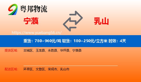 宁蒗到乳山市物流专线名片