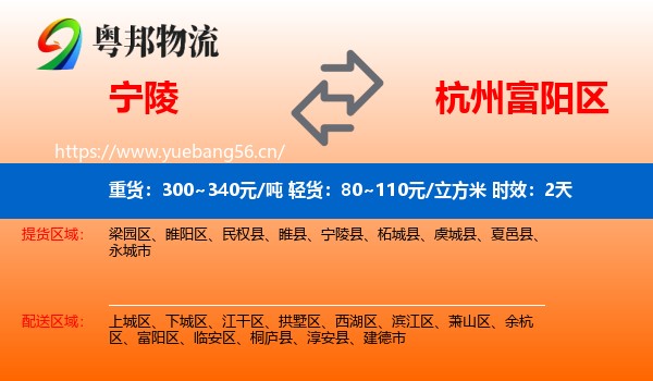 宁陵到富阳区物流专线名片