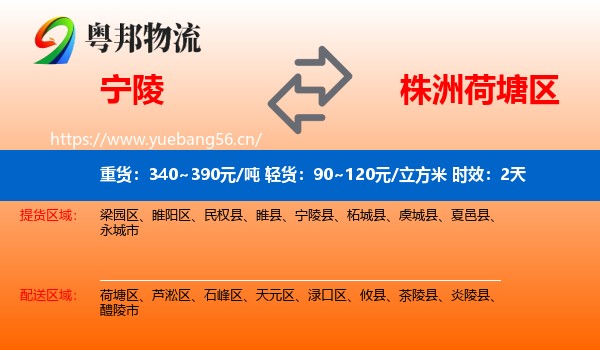 宁陵到荷塘区物流专线名片