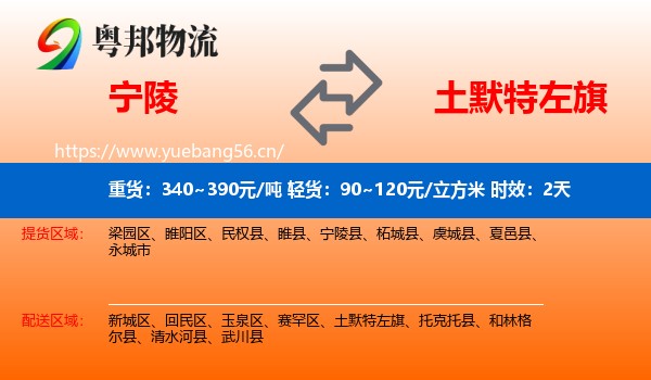 宁陵到土默特左旗物流专线名片