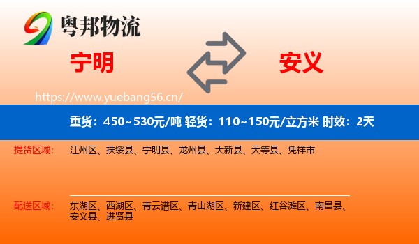 宁明到安义县物流专线名片