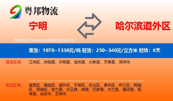 宁明到道外区物流专线名片