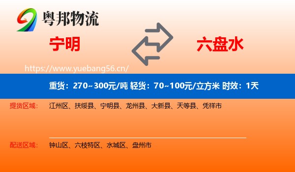 宁明到六盘水物流专线名片