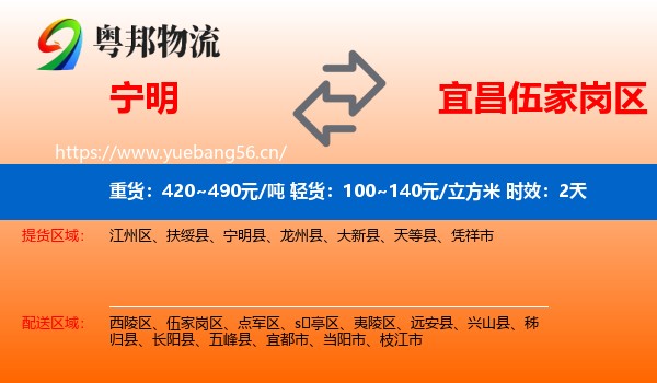 宁明到伍家岗区物流专线名片