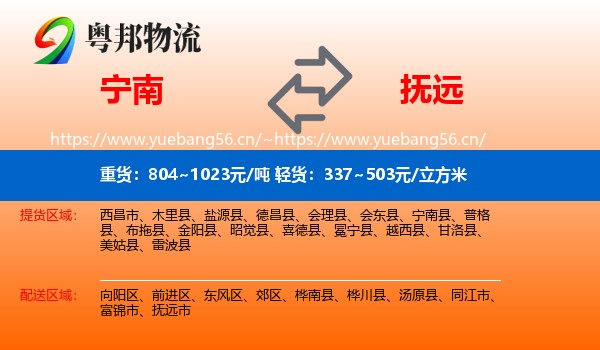 宁南到抚远市物流