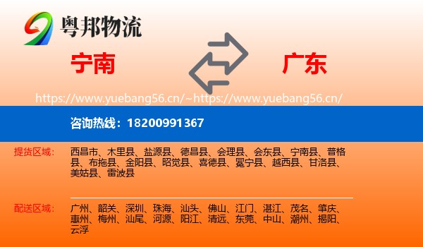宁南到广东物流