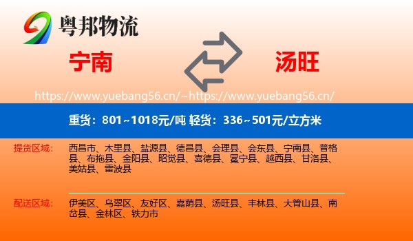 宁南到汤旺县物流
