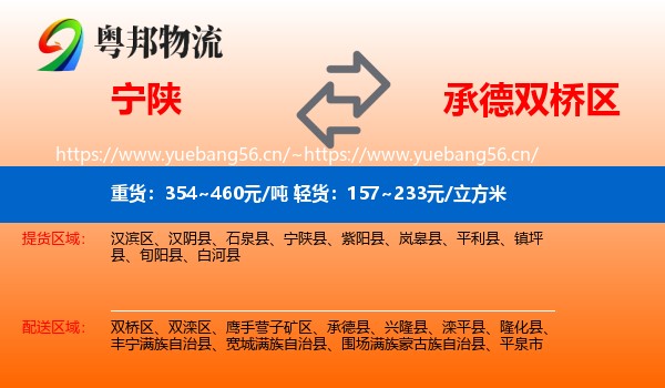 宁陕到双桥区物流