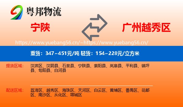 宁陕到越秀区物流