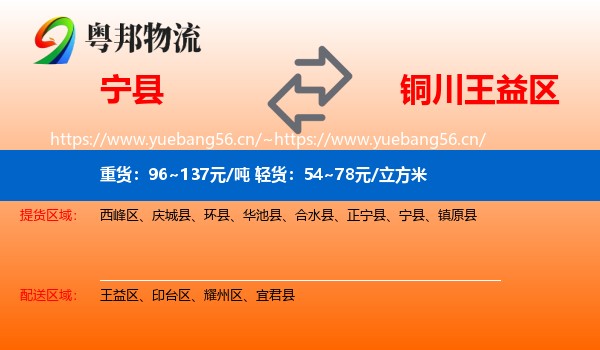 宁县到王益区物流