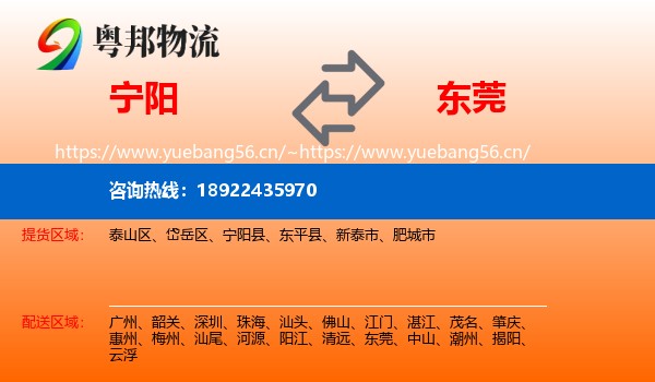 宁阳到东莞物流