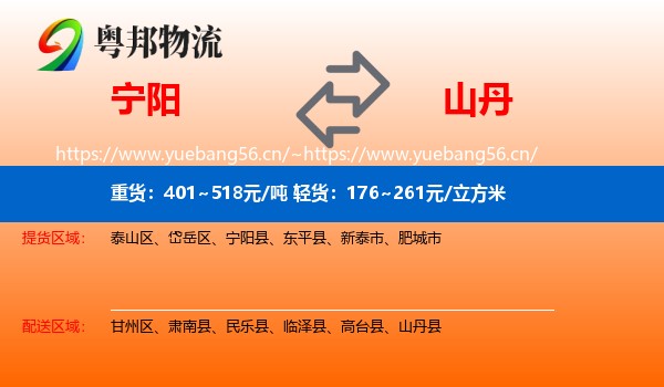 宁阳到山丹县物流