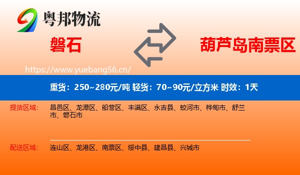 磐石到南票区物流 磐石到南票区物流专线名片