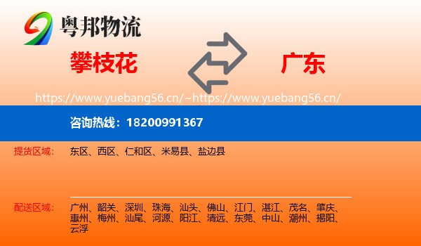攀枝花到广东物流专线