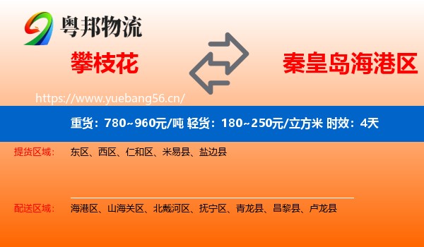 攀枝花到海港区物流 攀枝花到海港区物流专线名片