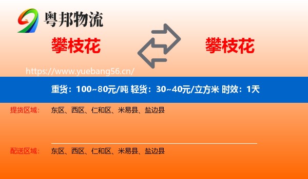 攀枝花到攀枝花物流专线名片