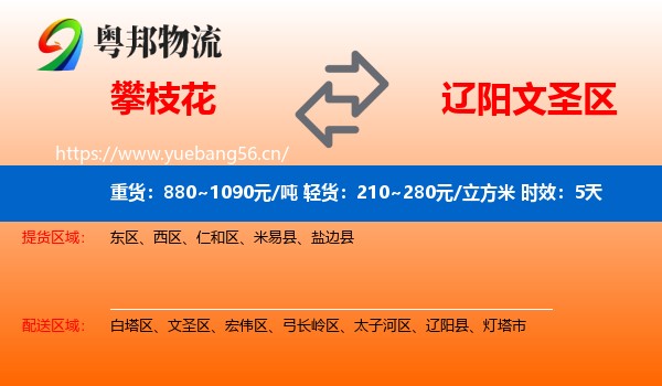 攀枝花到文圣区物流 攀枝花到文圣区物流专线名片