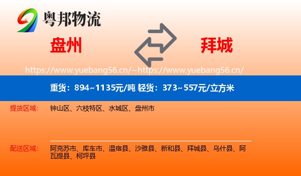 盘州到拜城县物流