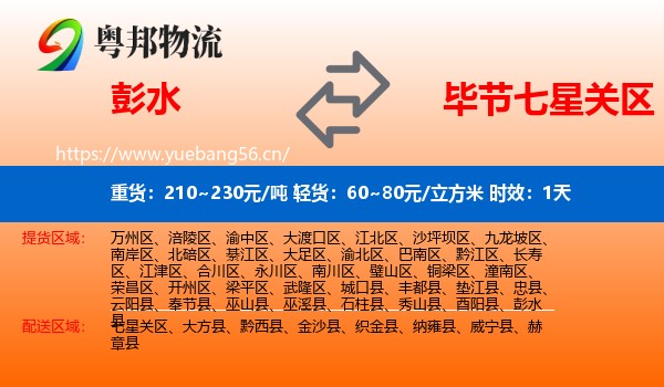 彭水到七星关区物流专线名片