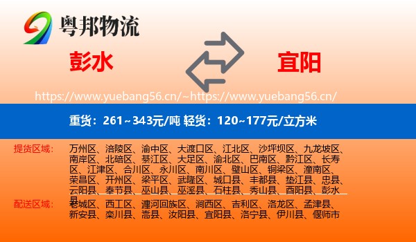 彭水到宜阳县物流
