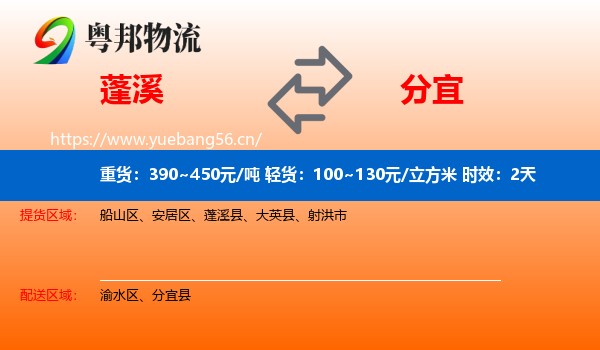 蓬溪到分宜县物流专线名片